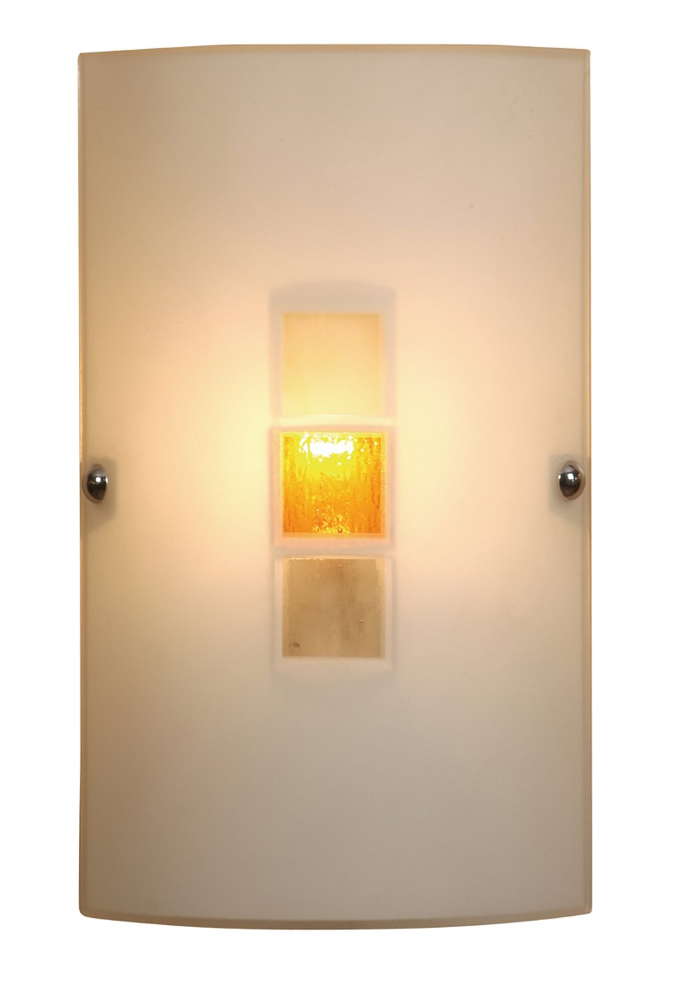 Oaks Lighting White Muro Wall Light / Amber Glass