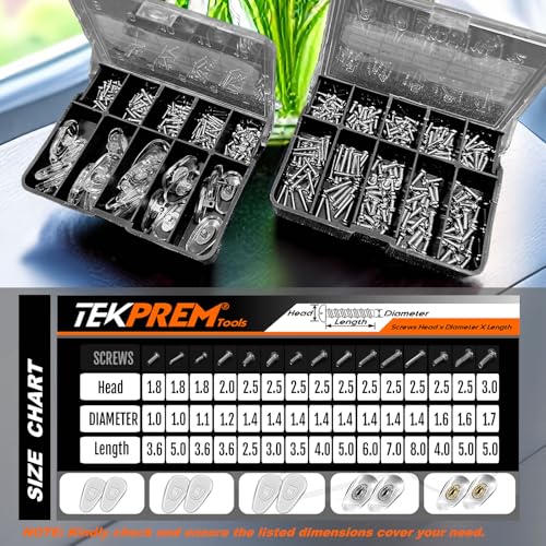 TEKPREM Magnetic Eyeglass Repair Tool Kit, Eye Glasses Repairing Screwdriver Set with Compatible Eyeglass Screws,Silicone Nose Pads,Tweezer,Small Screwdriver for Eyeglasses,Sunglasses and Nose Pads - Image 3