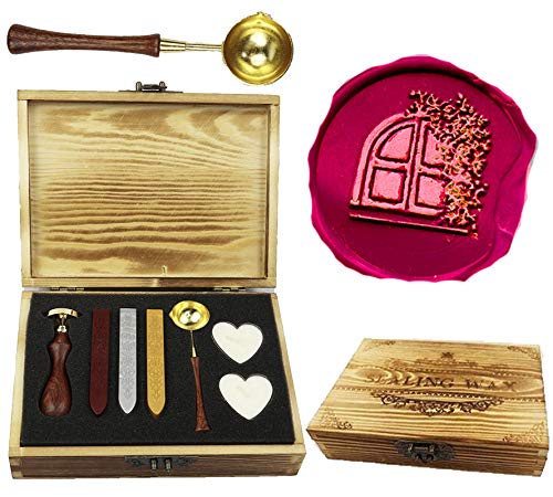 Kit de cachet de cire végétale haut de gamme Fancy House avec authentique poignée en bois