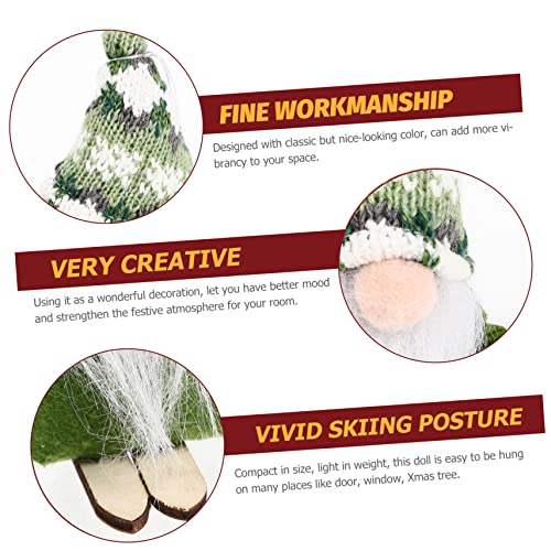 Ifundom With Mini Figurine Scandinavian Decor Stuffed Decoration Cm/In Christmas Winter Doll Party Skiing Decorations Handmade Gnome Tree Tired Plush Poles Xmas Green Swedish Elf #TOP1