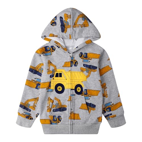 Image of Toddler Zip Up Hoodie Sweatshirt Fall Clothes Boys Jacket With Hood 2-7 Years