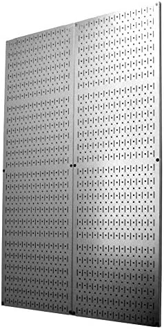 Wall Control 4 Foot Pegboard Sheets with Formed Edges Pegboard – Two Pack of 16in x 48in Metal Pegboard Panels
