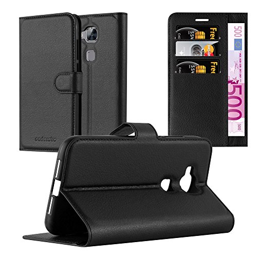 Cadorabo Funda Libro para Huawei G7 Plus / G8 / GX8 en Negro Fantasma - Cubierta Proteccíon con Cierre Magnético, Tarjetero y Función de Suporte - Etui Case Cover Carcasa