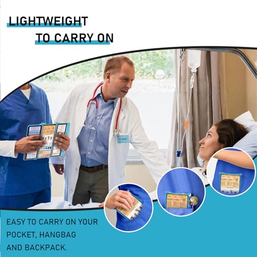 Image of Nursing Clipboard Foldable, Foldable Clipboard w /Nursing Edition Cheat Charts,3 Layers Aluminum, Nurse Clipboard w /Low Profile Clip&Pen Clip Pocket for Students, Nurses and Doctors, Blue