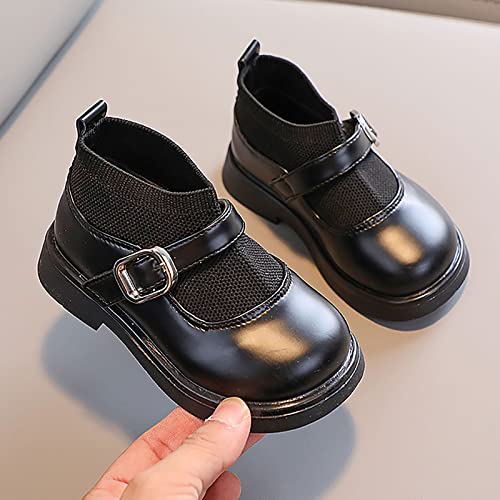 Little Girls Flat Sole Shoes Toddler Girls Boots Little Kid Shoes Short Boots Girls School Leather Shoes 2-8 Years4