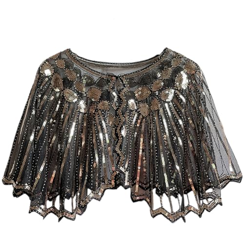 Accessoires de flapper année 20 et cape de soirée Viloree noire