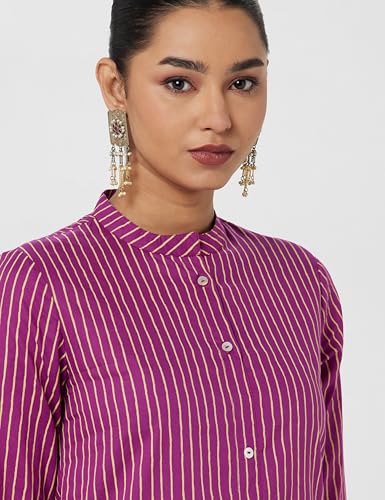 Image of BIBA Women Cambric Straight Printed Suit Set
