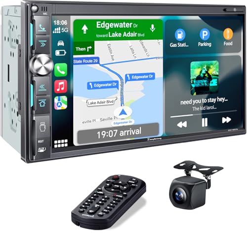Image of 7 inch Double Din Car Stereo with Wireless Apple CarPlay & Android Auto