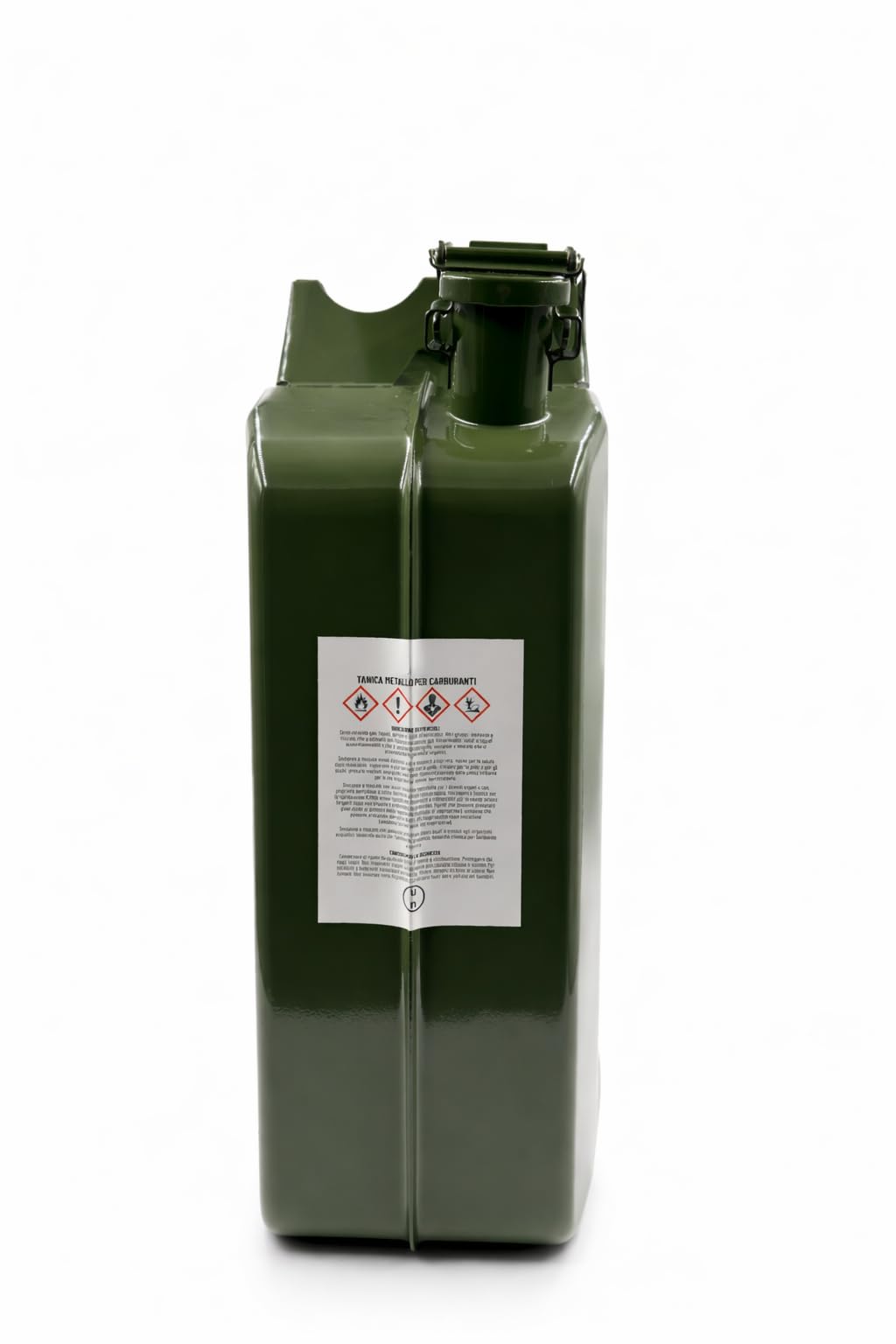 Tanica de acero pintada verde, homologada para combustible, gasolina y diésel, uso agrícola, náutico y de camping (20 L)