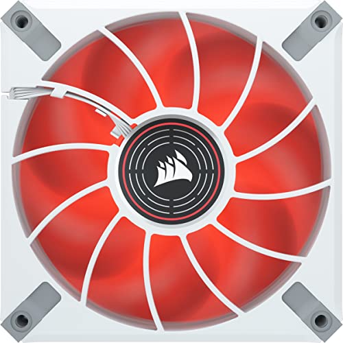 Image of CORSAIR ML120 LED Elite, 120mm Magnetic Levitation Red LED Fan with AirGuide, Single Pack - White Frame
