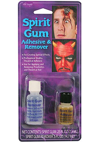 Fun World Unisex-Adult's Spirit Gum Adhesive and Remover Costume Makeup, Multi, Standard
