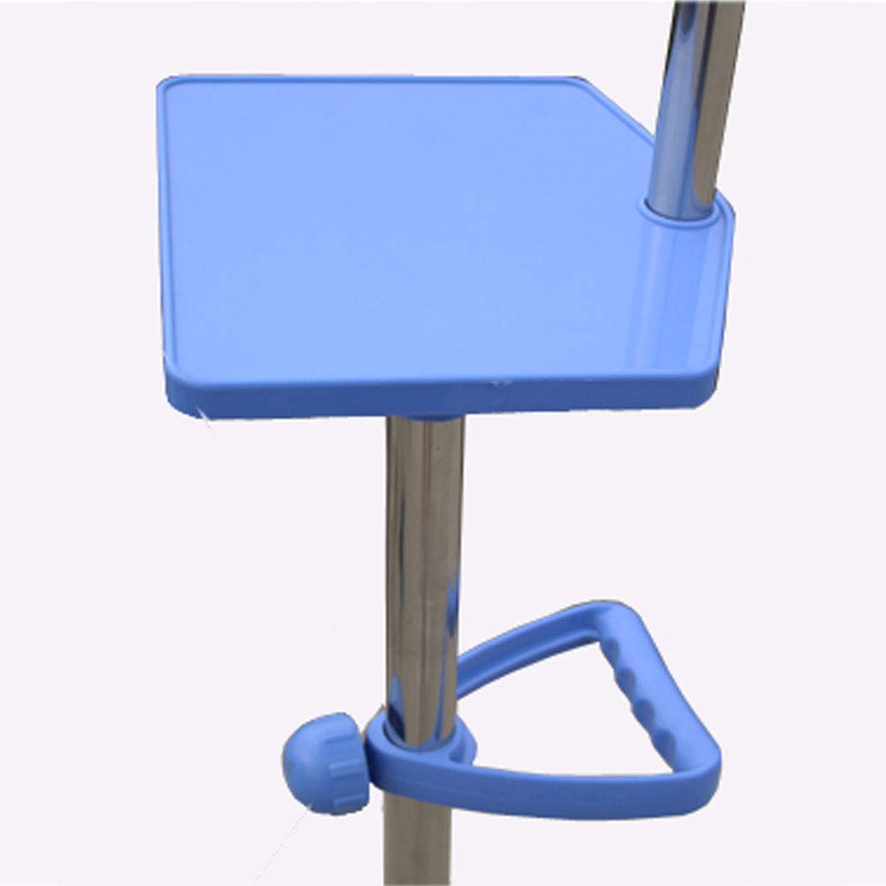 Support de perfusion avec plaque carrée, poteau à perfusion réglable en hauteur avec 5 roulettes et 4 crochets Support d'égouttement en acier inoxydable Mouvement silencieux Stable Facile à assem