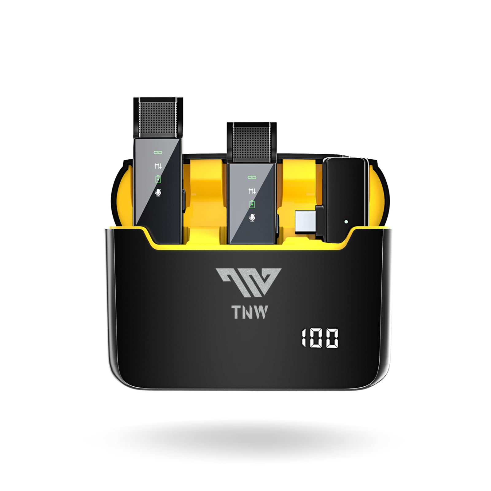 TNW Wireless Lavalier Microphone for iPhone 16/iPhone 15/Android, A9pro USB C Lapel Mic with Visible Function Control, Light & Portable Mic for Video Recording Vlogging Podcast YouTube Tiktok