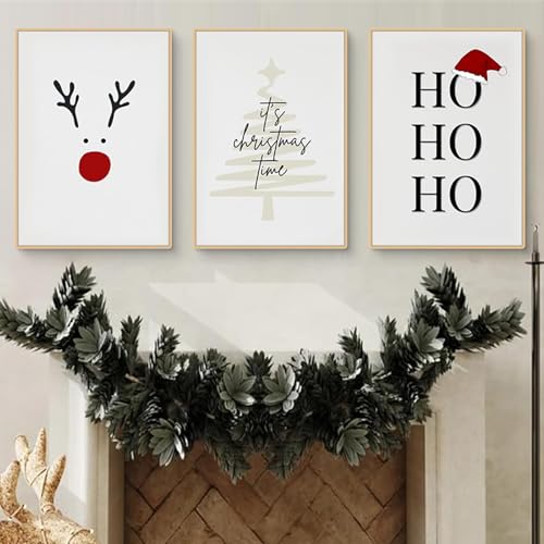 Herfair Bilder Wohnzimmer, Weihnachten Deko Poster, 3er Set...