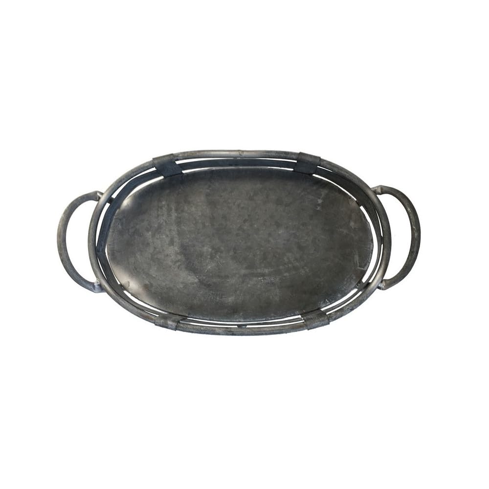 Set de 3 bandejas de metal gris L.47-40-31 cm