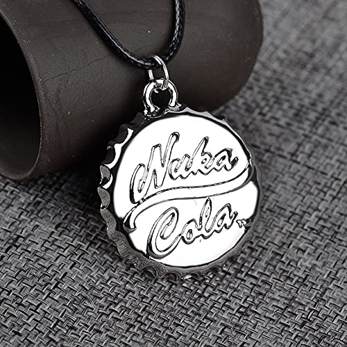 Fallout 3 Fall out 4 Nuka Cola Necklace Drink Bottle Cap Vintage Antique Copper Bronze Silver Color Pendant Jewelry Wholesale (Antique Silver Plated)