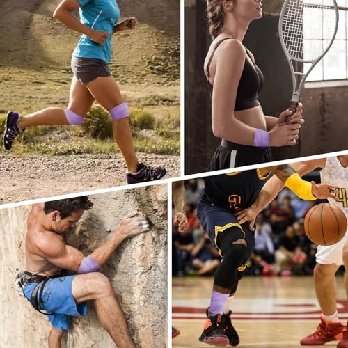 Image of OK TAPE Pre Wrap Tape (4-Rolls, 120 Yards) - Athletic Foam Underwrap for Sports, Protect for Ankles Wrists Hands and Knees, 2.75 Inches - Purple