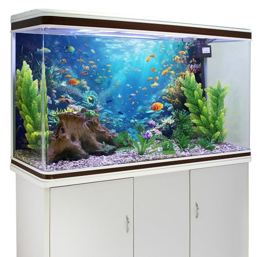 MIRRORANG 91x50cm Ocean Undersea Theme Aquarium Background Deep Sea Colorful Coral Tropical Fish Tank Background Underwater World Fish Tank Background - Image 3
