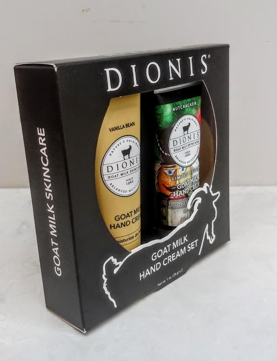 Dionis, Goat Milk Hand Cream Set, Vanilla Bean & Nutcracker, Dermatologist Texted. 1oz X 2 tubes, (Set of One)