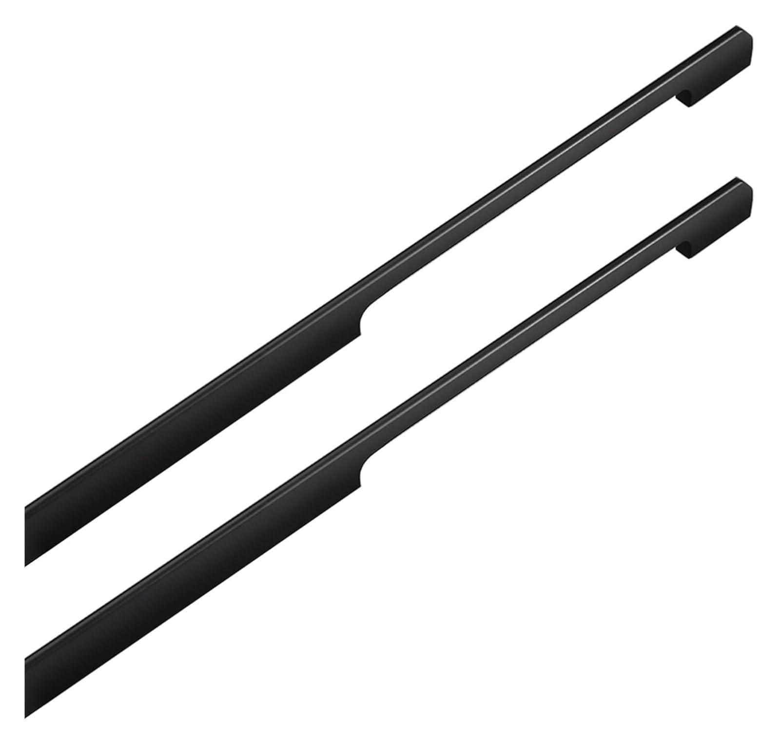 Poignées de meubles cachées en aluminium noir mat de 800mm pour cuisine moderne
