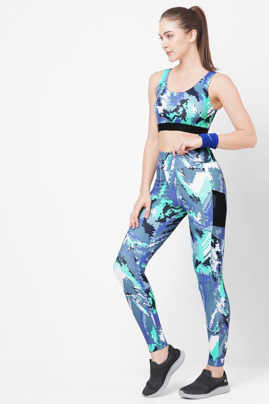Image of JUST-Dry 7 /8 HIGH Waist CAMO Print GO Train Workout Tights