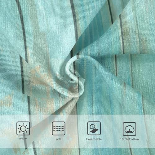 KLL Teal Turquoise Green Painted Wood Little Boys Cotton Briefs Breathable Children Undies3