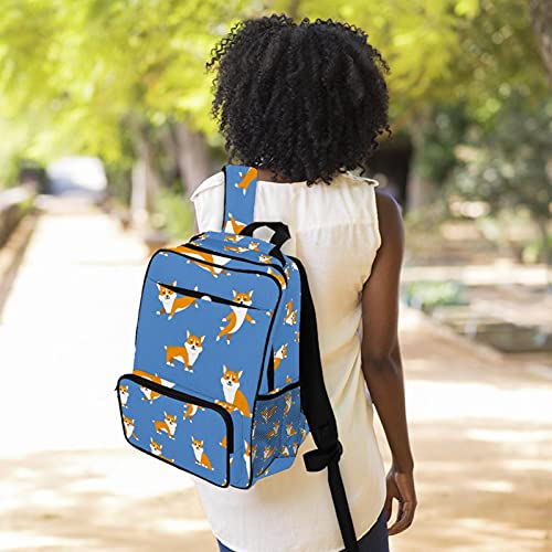 Sac à dos décontracté Corgi pour ordinateur portable et loisirs