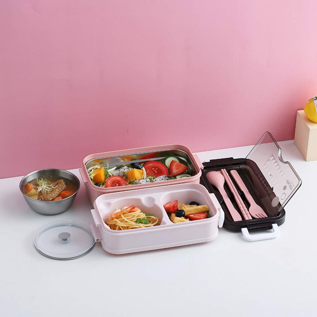 Pudełko na lunch ze stali nierdzewnej dwuwarstwowy termiczny kubek na zupę Bento pudełko izolowane jedzenie