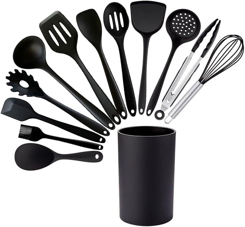 Utensilios de Cocina para cocinar, Juego de Utensilios de Silicona, Utensilios de Cocina antiadherentes, espátula, cucharón, batidores de Huevos, Pala