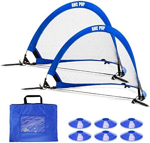 Portable Pop Up Soccer Goal Net Set for Kids or Adaults Trainning and Backyard Playing with Carrying Case, Training Cones and Target