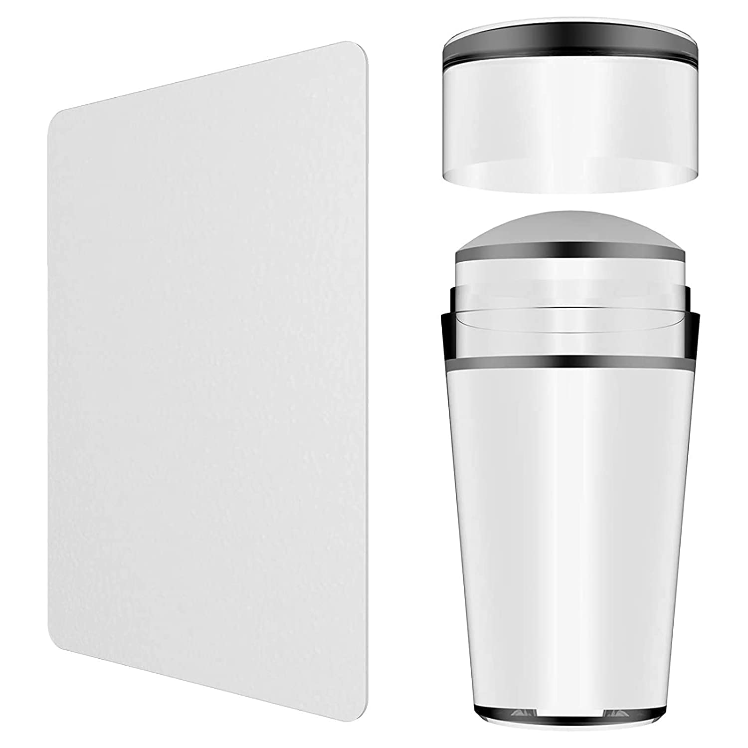 KBZONE Soft Silicone Jelly Nail Stamper Scraper Nail Art Tool Nail Art Stamper Kit with Acrylic Scrapers for French Nail Stamper Stamping Polish Manicure Nail Art Tool (1 pcs nail stamp)