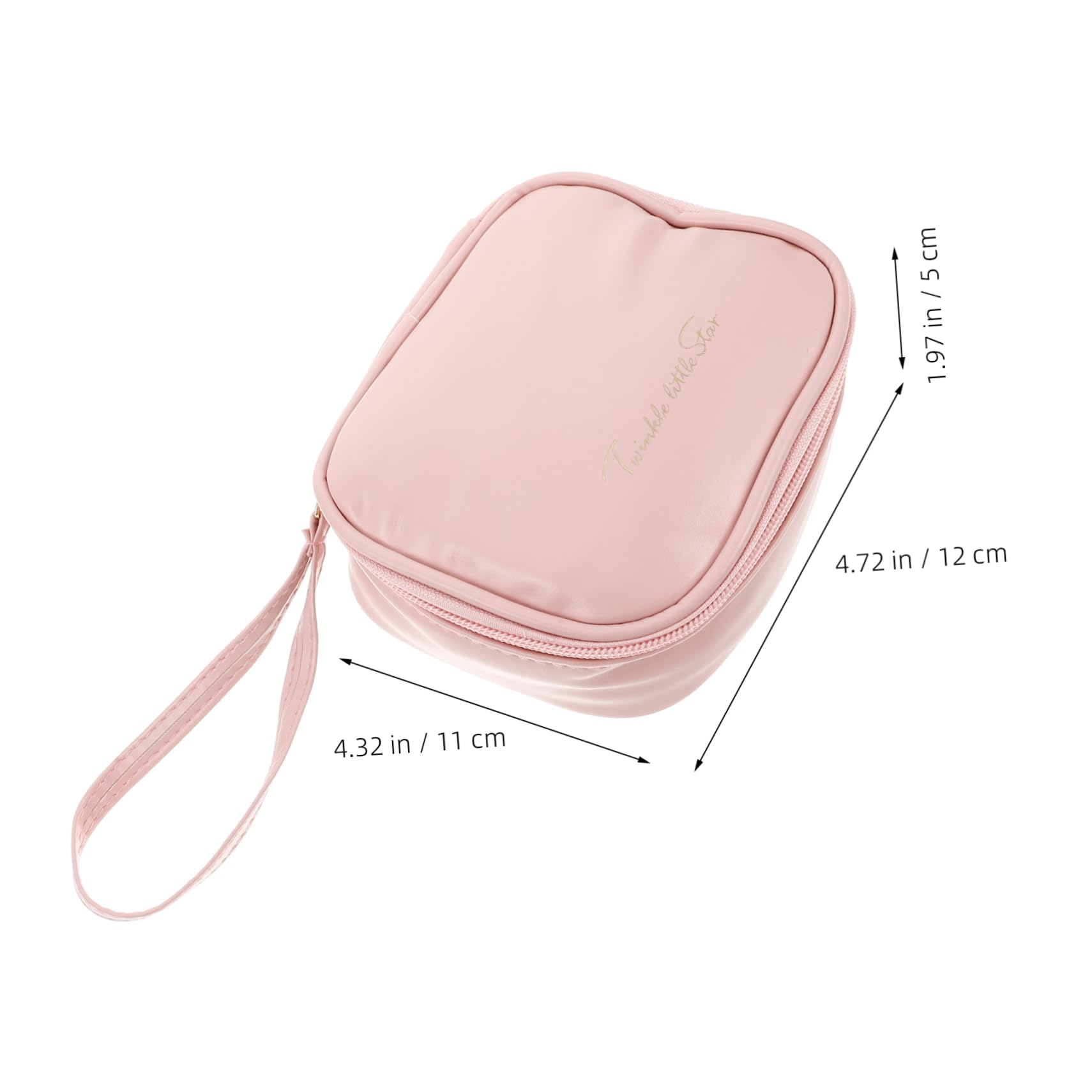 DEARMAMY High End Diaper Pouch Large Capacity Sanitary Pads Storage Bag for Travel Pink PU Organizer for Women for Menstrual Products Jewelry and More