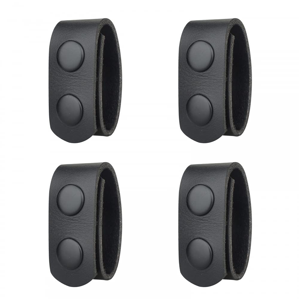 DONGKER Belt Keeper, Double Snaps Belt Keeper PU Tactical Belt Holder Retainer for 2"-2.5" Wide Security Belts Police Military Equipment Accessories