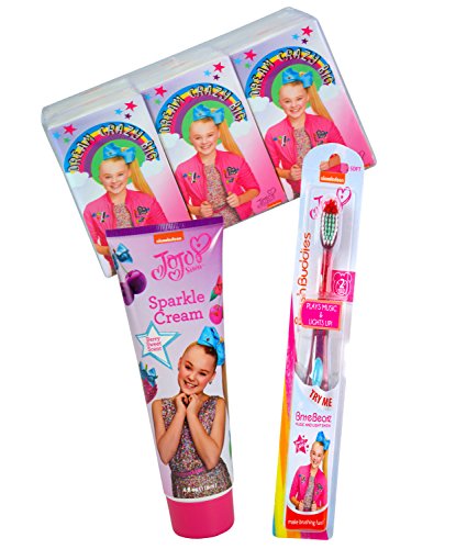 JoJo Siwa Get Clean Fun Beatz Toothbrush, Sparkle Cream Lotion & Tissue Set