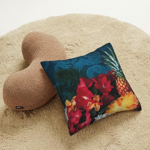 Housse de coussin velours côtelé de haute qualité 40x40 imprimé fleurs
