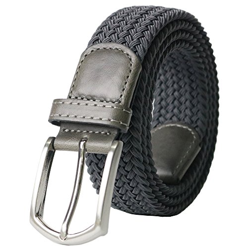 Image of 2pcs Men's Stretch Woven 1.3 inch Wide Elastic Braided Belts