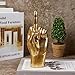 MicDecor Gold Ornament ASL Hand Sign, Middle Finger Statue Funky You Hand Gesture Sculpture Thanksgiving Day Christmas Decoration polyresin 7.8 Inch Figurine (JS0368)