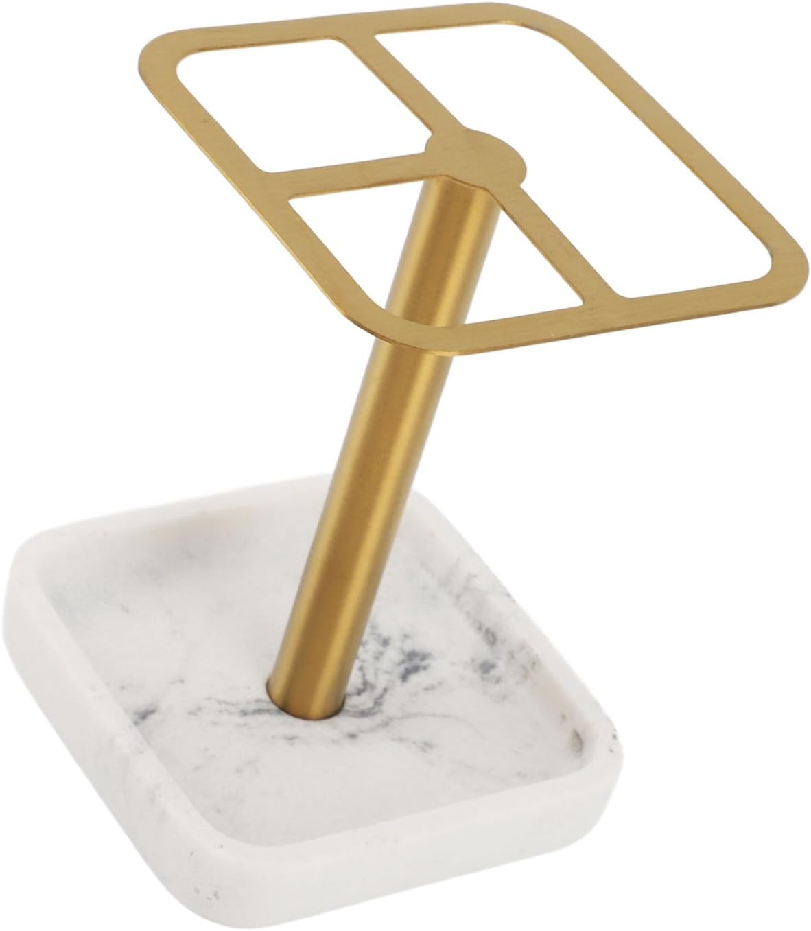 Rustproof Stainless Steel Toothbrush Holder ANG Toothpaste Stand 3 Slots Space Saving Bathroom Organizer 304 Stainless Steel (Gold)