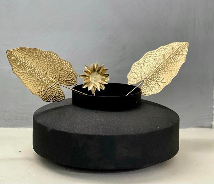 Image of Urban Born Decorative Metal Flower Vase for Home Decor | Stylish Table Vase for Living Room, Bedroom & Office Decoration (12 X 12 X 18 CM) (Gold)