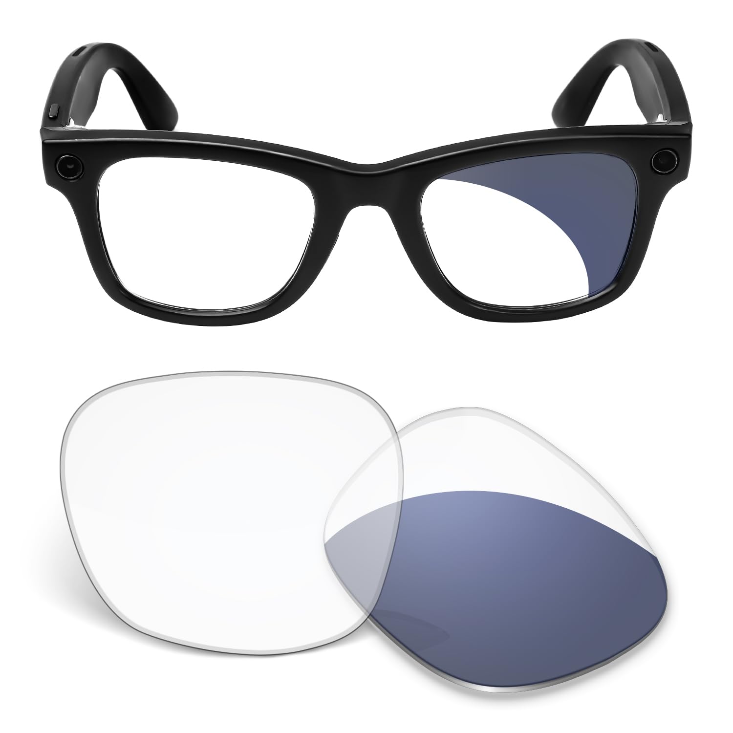Lenti di ricambio fotocromatiche non polarizzate per occhiali Ray-Ban Meta Wayfarer Gen1 RW4006 Gen2 RW4012 da 50 mm