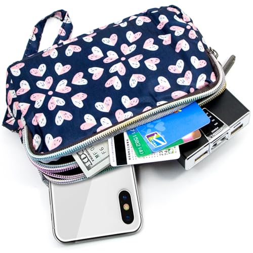 Image of BIAOTIE Large Capacity Wristlet Wallet - Women Printed Nylon Waterproof Handbag Clutch Purse