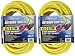 US Wire 74050 50-Foot Heavy Duty Lighted Plug Extension Cord (Yellow, 2-Pack)