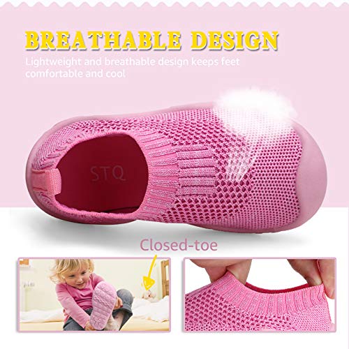 STQ Toddler Shoes Wide Toe Box Boys Slip on Shoes for Kids Girls Sock Shoes3