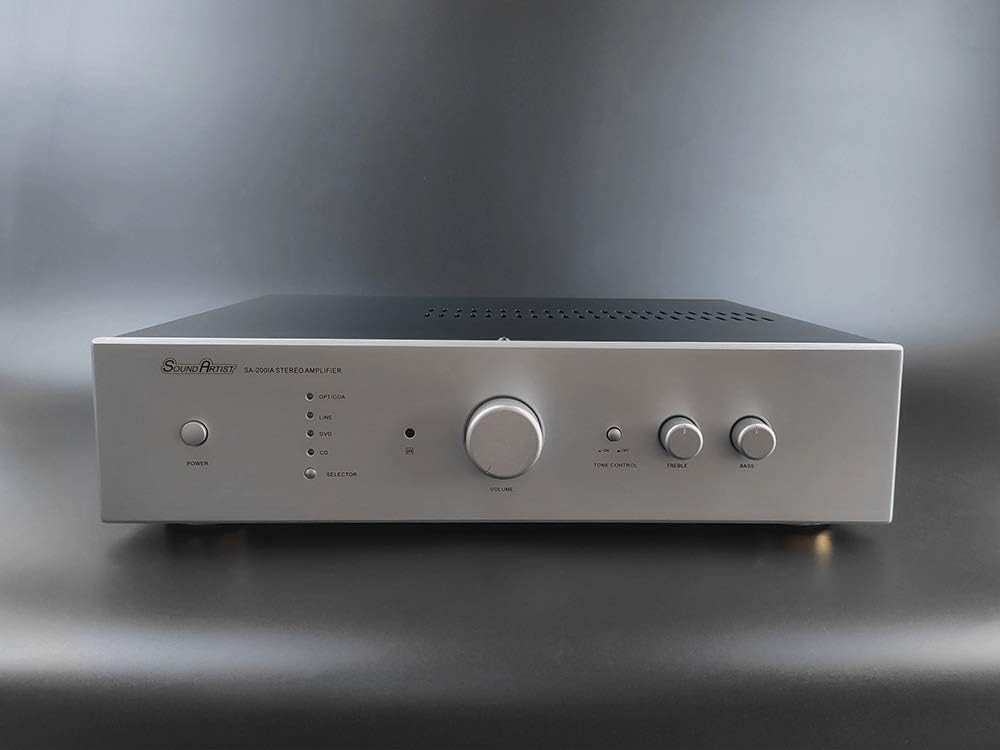 Chеареѕt 🛒 SoundArtist SA-200IA Stereo Amplifier HiFi Integrated Amplifier 200W+200W with Remote Control (Silver)