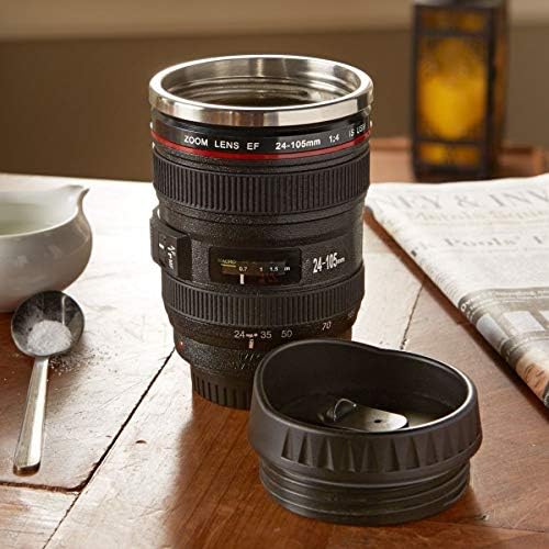 Miniatura 4 de Tazas en forma de lente de cámara para café Taza de viaje aislada de acero con tapa para regalo idea Lente de cámara Taza de café de plástico con