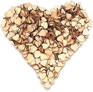 500 Pcs Wooden Hearts, Heart Wooden Discs, Unfinished Blank Wooden, Basswood Sheets Decorations for DIY Arts and Crafts, Wood Burning, Decoration