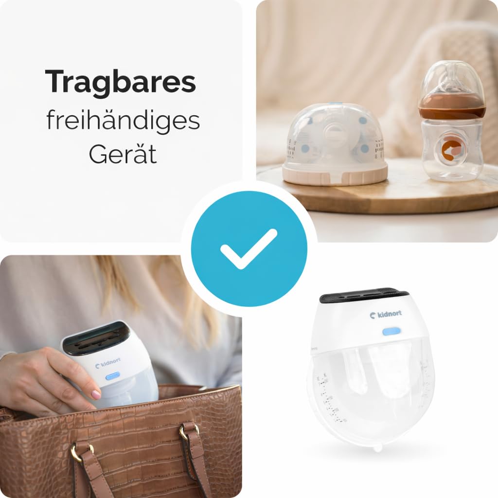 Amme Elektrische Milchpumpe Doppelmilchpumpe Leise Tragbar Wiederaufladbar 3 Modi 9 Stufen LCD Display Komfort Stillen Unterwegs Einfach zu Reinigen Kompakt Ergonomisch
