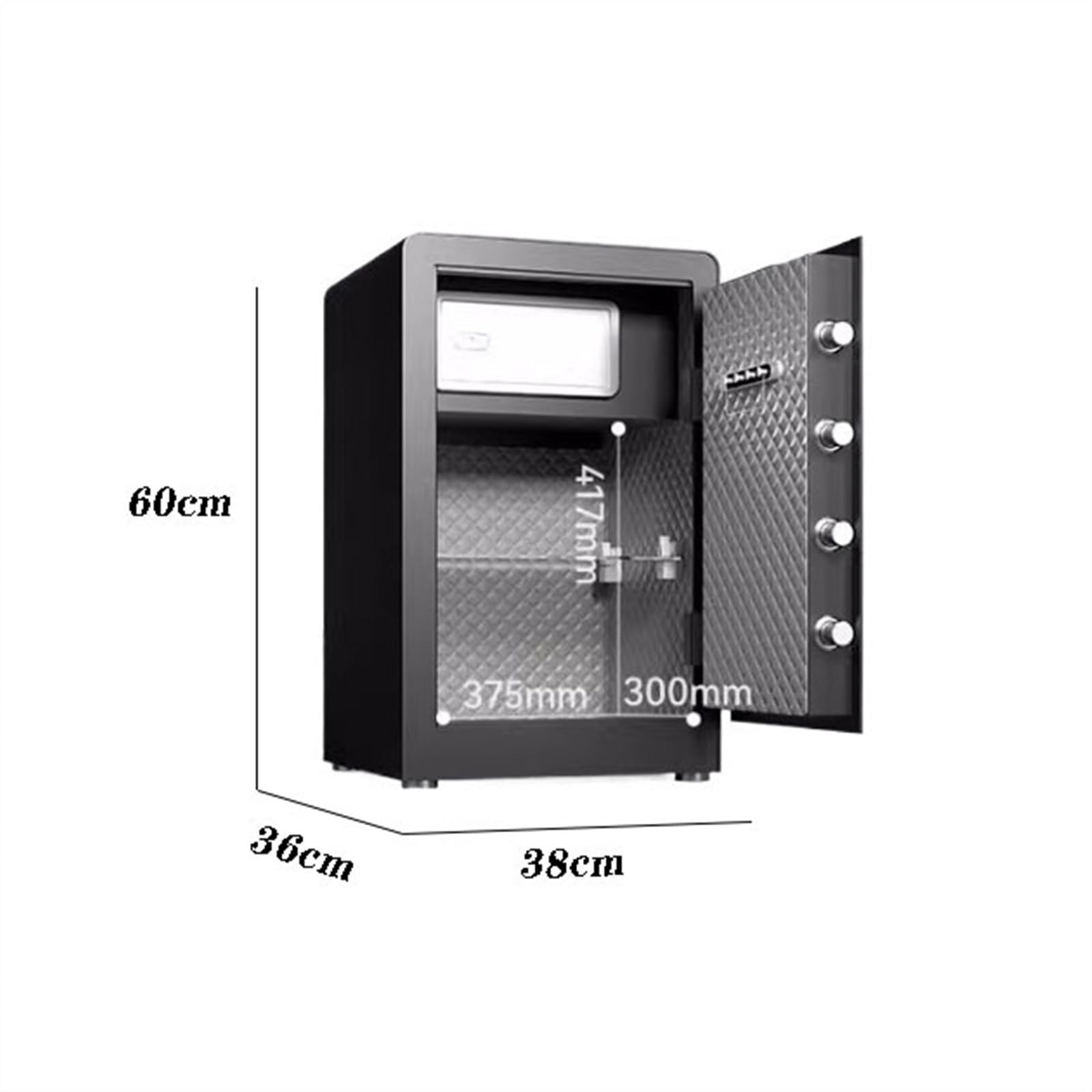 Caja Fuerte de Alta Seguridad Caja de Seguridad con código de Huella Dactilar, Caja de Seguridad antirrobo de Acero Grueso for el hogar, archivador de Oficina Caja Fuerte de Seguridad