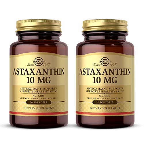 Solgar Astaxanthin 10 mg, 30 Softgels - 2 Pack - Potent Antioxidant Protection, Supports Healthy Skin Glow - with Naturally Occurring Lutein & Beta Carotene - Gluten Free, Dairy Free - 30 Servings