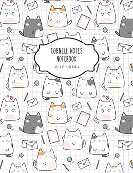 Paperback Cornell Notes Notebook: Cute Kawaii Kitty Cat Cornell Method Note Taking System Book